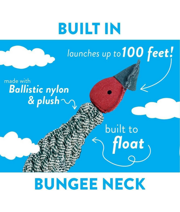 Spunky Pup - Fly & Fetch Rope Duck, Floating Launching Squeaky Dog Toy