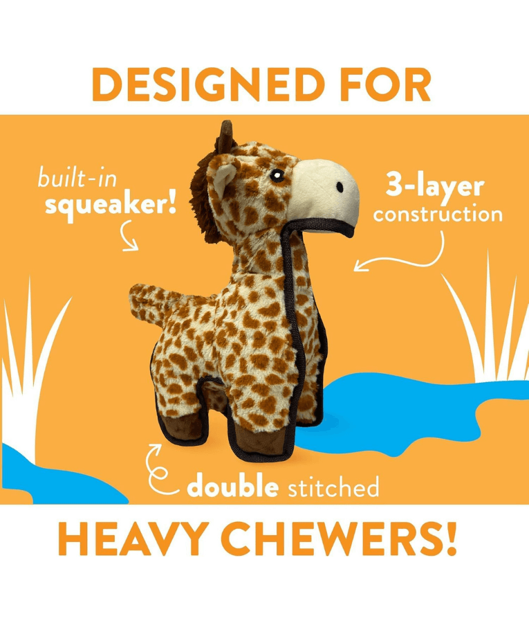 Spunky Pup - Tough Plush Giraffe Toy, Triple Stitch Durable Squeaky