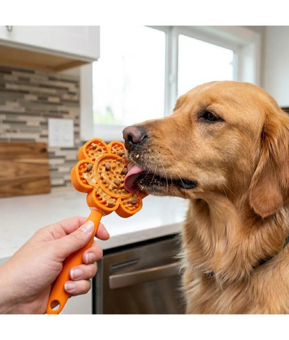 Spunky Pup - Cone Lick Pops, Food-Grade Silicone Licking Mat with Handle for Dogs & Cats