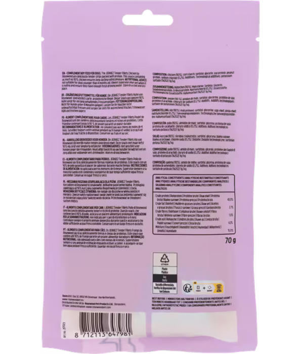 Rosewood- Jerkiez Tender Fillets Chicken, High Protein Chicken Treat, All Life Stages - 70 g