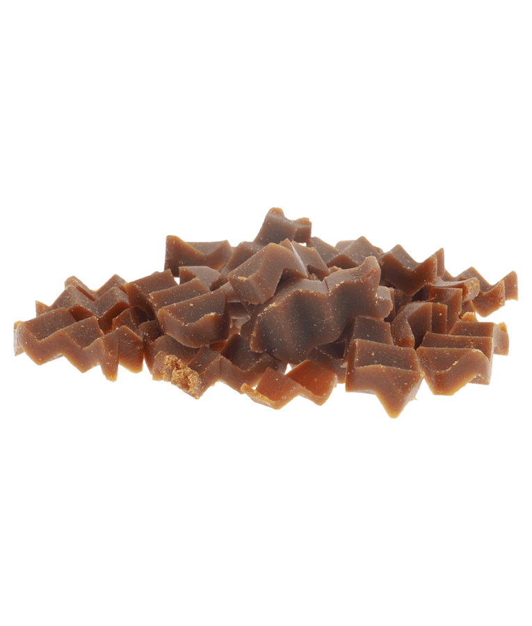 Crunchy cat dental bites made with mackerel for dental care and fresher breath.