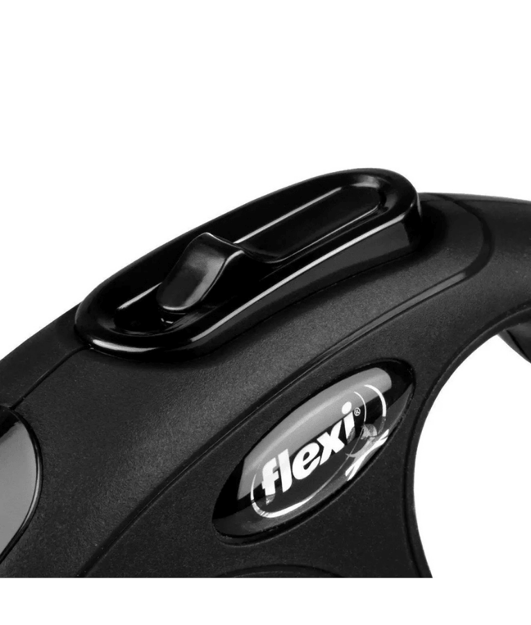 Flexi - Classic Cord Retractable Leash - XSmall 3m & Medium 8m Cord up to 20kg - Black