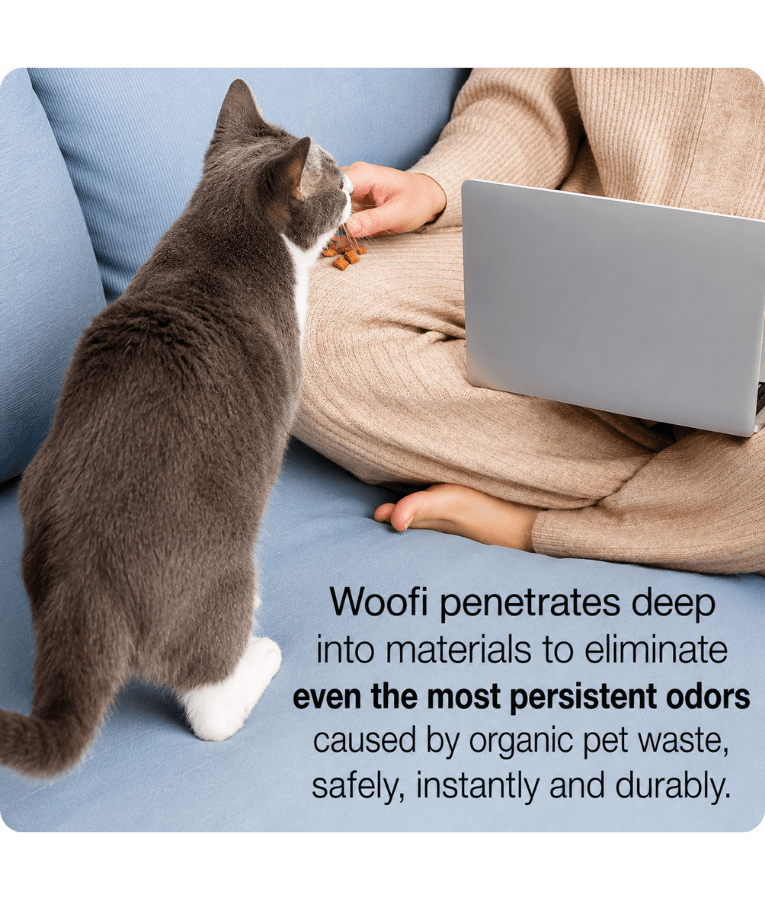 Errecom - Woofi Pet Odour Remover Spray, Safe for Dogs & Cats, Multi-Surface Cleaning - 500 ml