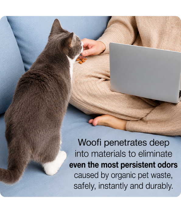Errecom - Woofi Pet Odour Remover Spray, Safe for Dogs & Cats, Multi-Surface Cleaning - 500 ml
