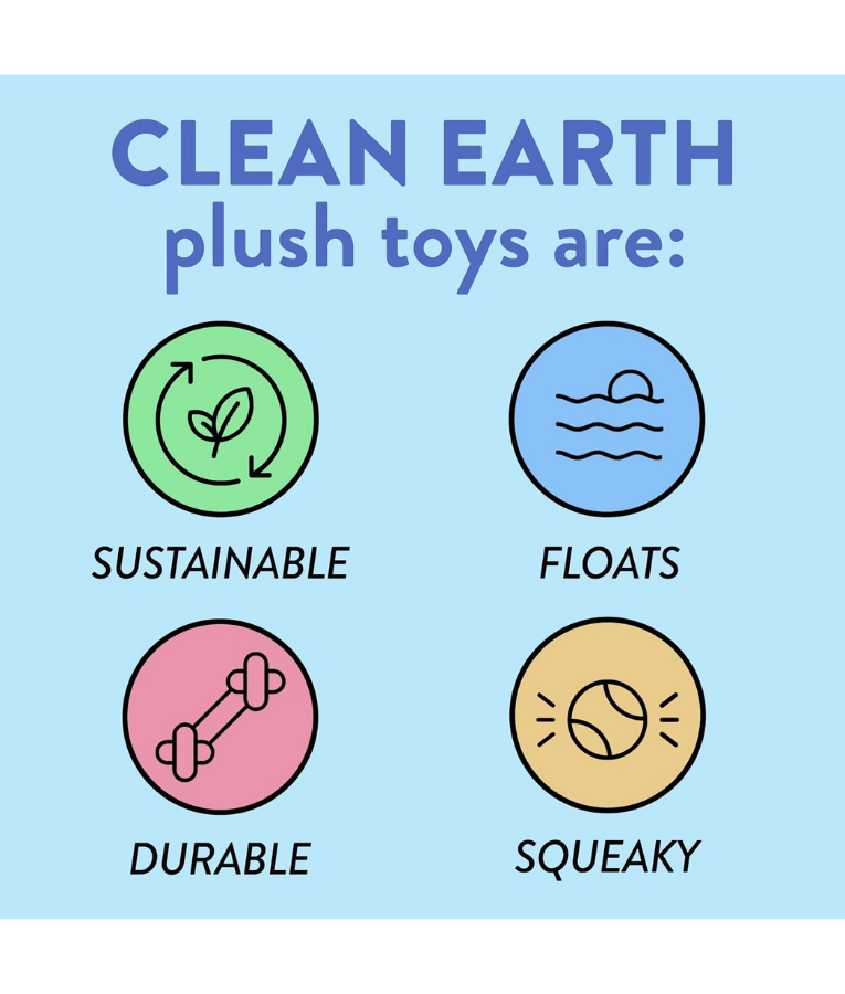 Spunky Pup - Lobster Clean Earth Plush Textured, Recycled Materials, Sustainable Floating Squeaky Dog Toy - Small