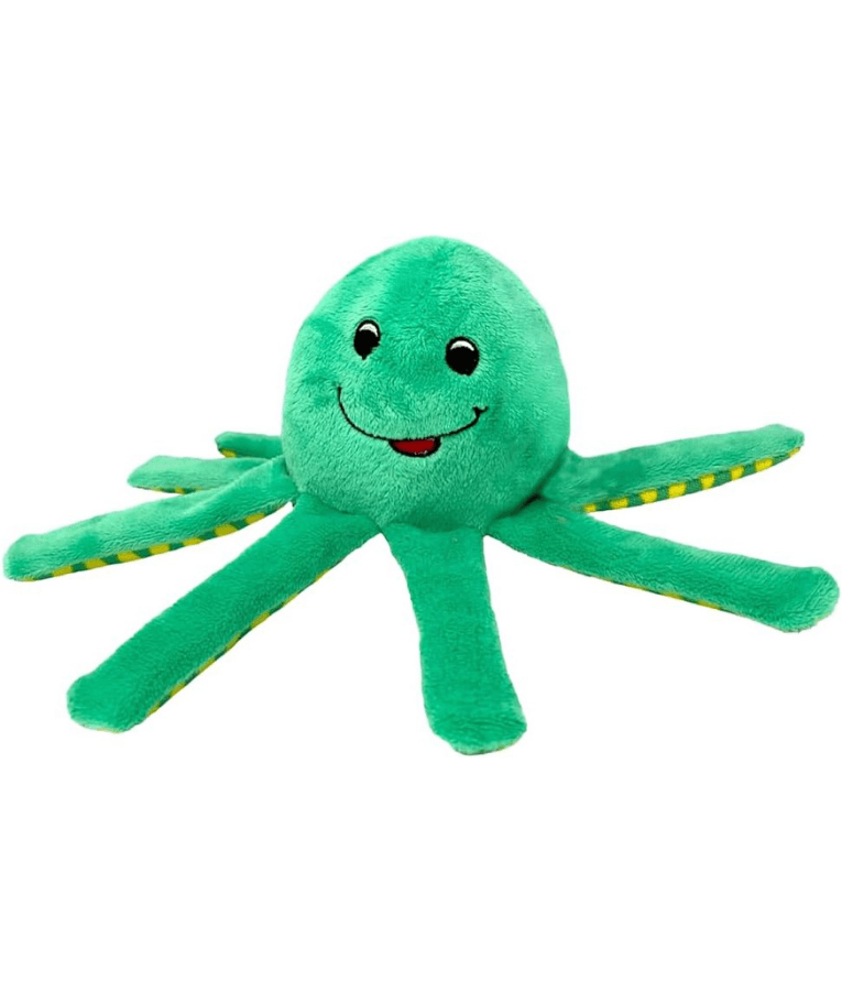 Spunky Pup - Octopus Clean Earth Plush Textured, Recycled Materials, Sustainable Floating Squeaky Dog Toy - Small
