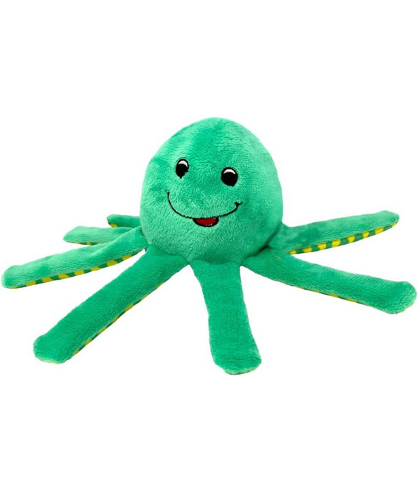 Spunky Pup - Octopus Clean Earth Plush Textured, Recycled Materials, Sustainable Floating Squeaky Dog Toy - Small