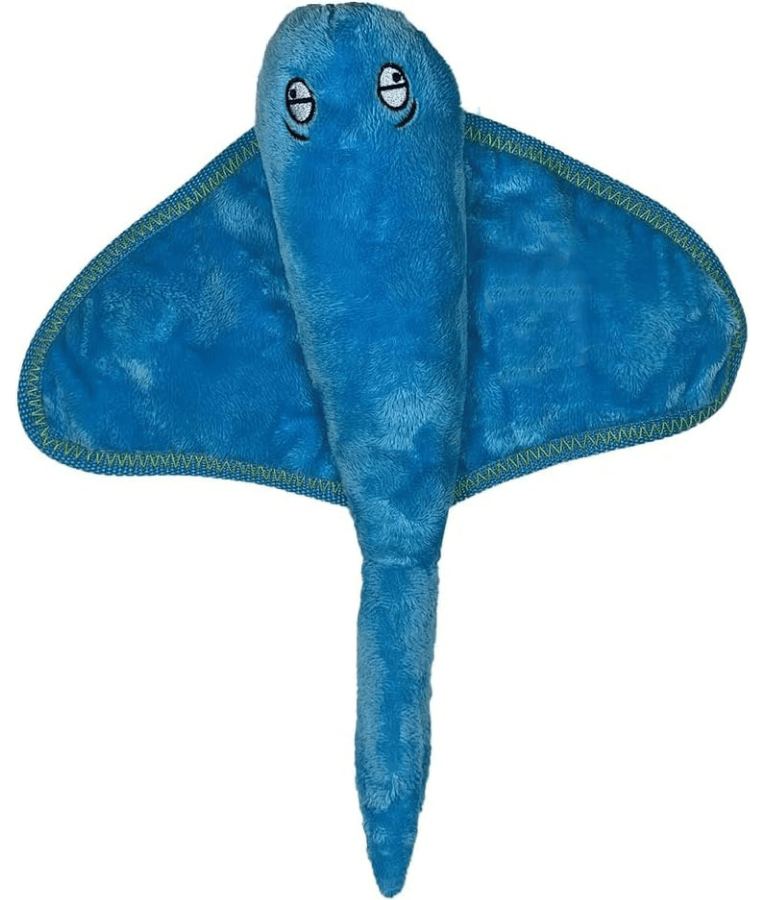 Spunky Pup - Stingray Clean Earth Plush Textured, Recycled Materials, Sustainable Floating Squeaky Dog Toy - Small