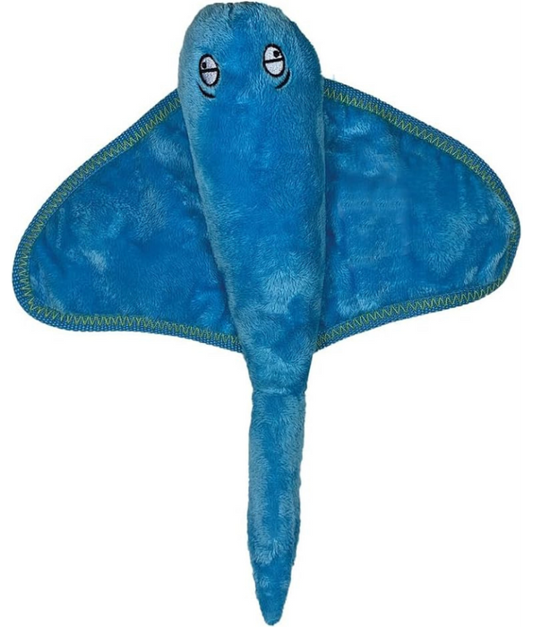 Spunky Pup - Stingray Clean Earth Plush Textured, Recycled Materials, Sustainable Floating Squeaky Dog Toy - Small