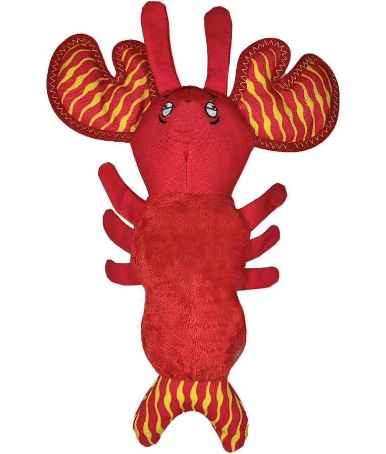 Spunky Pup - Lobster Clean Earth Plush Textured, Recycled Materials, Sustainable Floating Squeaky Dog Toy - Small