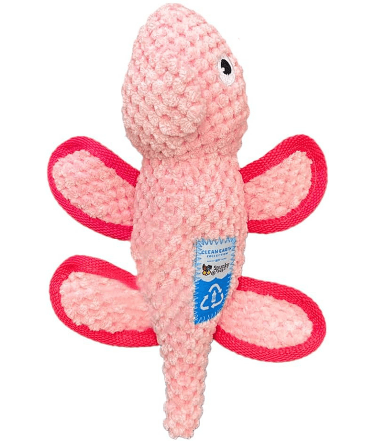 Spunky Pup - Chameleon Clean Earth Plush Textured, Recycled Materials - Sustainable Floating Squeaky Dog Toy