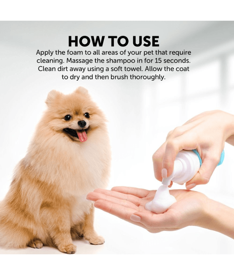 Animalia - Baby Powder Fresh Scent Waterless Shampoo - For Dogs & Cats, No Rinse, Sensitive Skin Safe – 150 ml