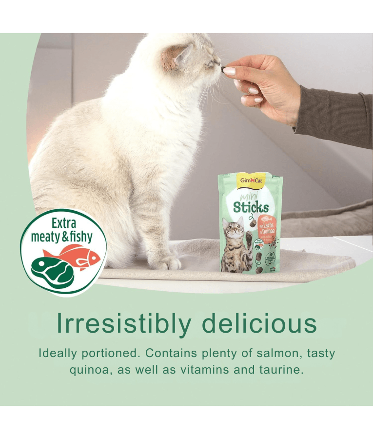 GimCat - Mini Sticks, Salmon & Quinoa, Grain-Free, High Meat Content, All Life Stages - 50g