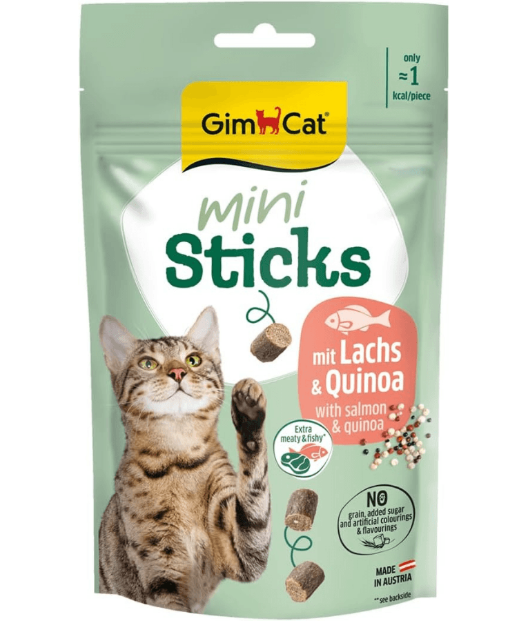 GimCat - Mini Sticks, Salmon & Quinoa, Grain-Free, High Meat Content, All Life Stages - 50g