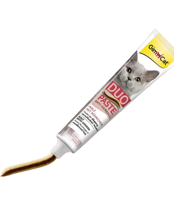 GimCat - Anti-Hairball Duo Paste, Malt & Chicken, Hairball Control, Digestive Support, All Life Stages - 50g