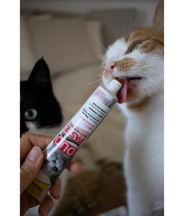 GimCat - Anti-Hairball Duo Paste, Malt & Chicken, Hairball Control, Digestive Support, All Life Stages - 50g
