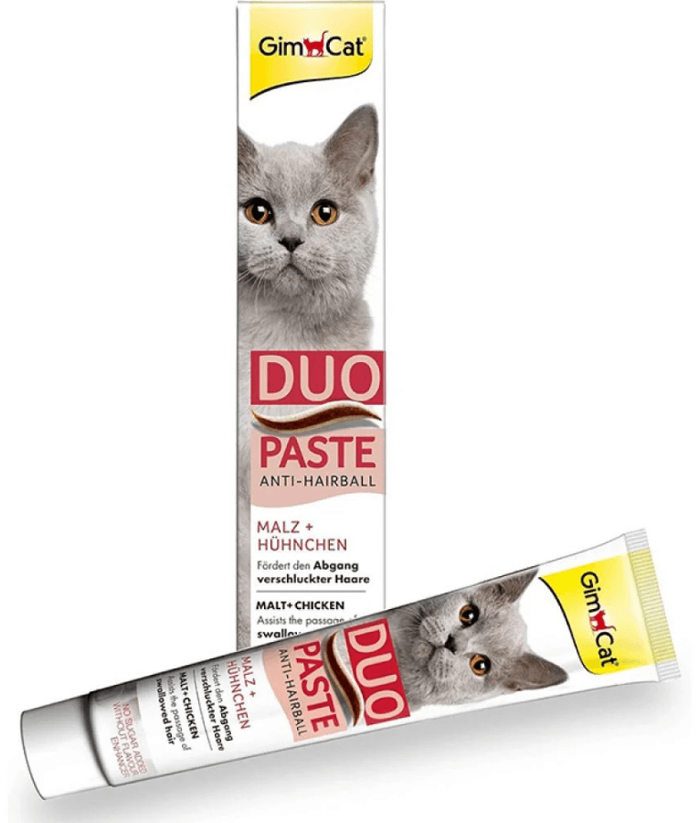 GimCat - Anti-Hairball Duo Paste, Malt & Chicken, Hairball Control, Digestive Support, All Life Stages - 50g