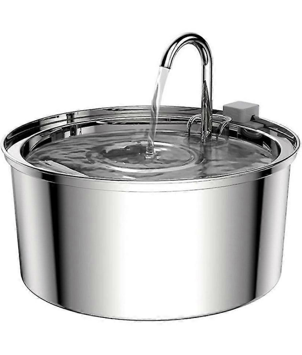 Stainless Steel Pet Water Fountain, 3.2L Capacity, Ultra-Quiet Pump, Double Filtration, Automatic Pet Water Dispenser USB Powered