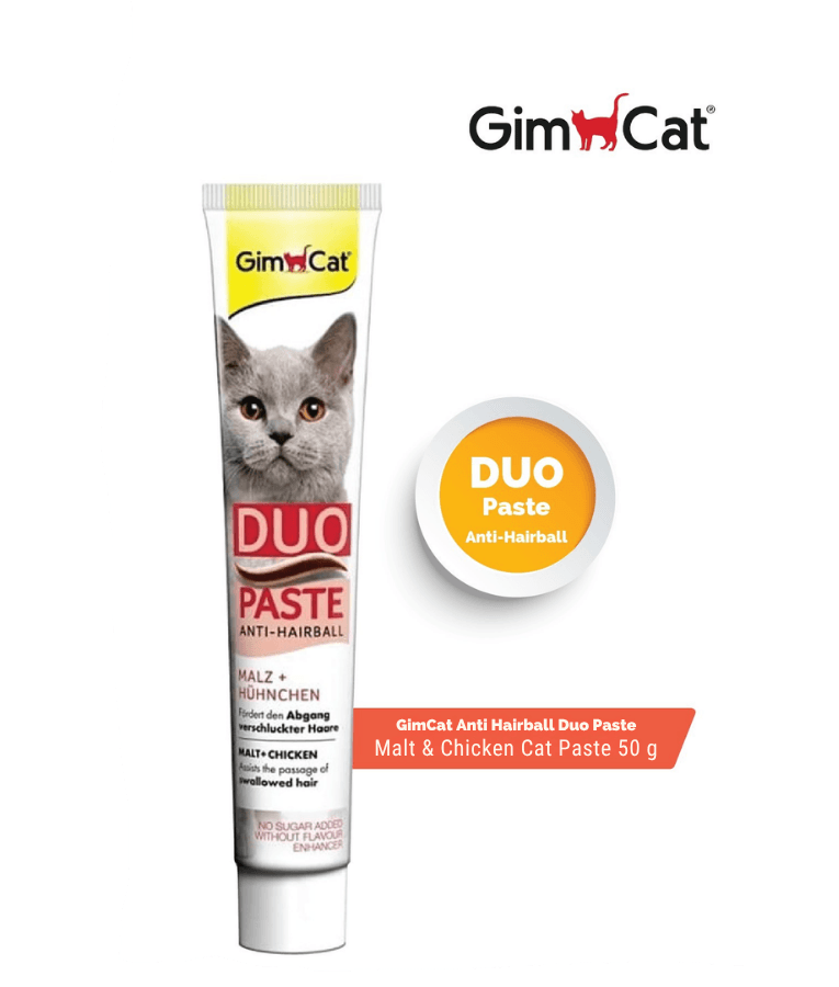 GimCat - Anti-Hairball Duo Paste, Malt & Chicken, Hairball Control, Digestive Support, All Life Stages - 50g