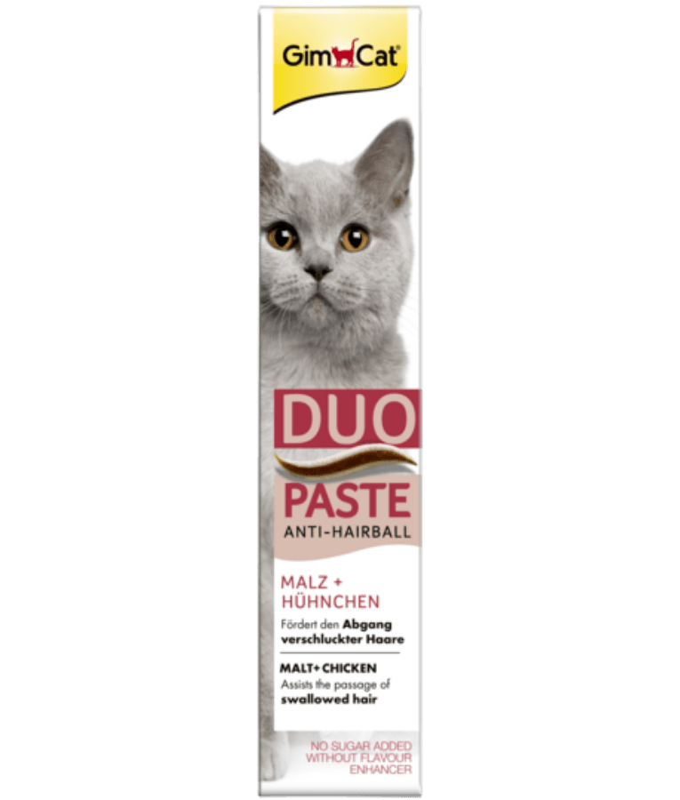 GimCat - Anti-Hairball Duo Paste, Malt & Chicken, Hairball Control, Digestive Support, All Life Stages - 50g
