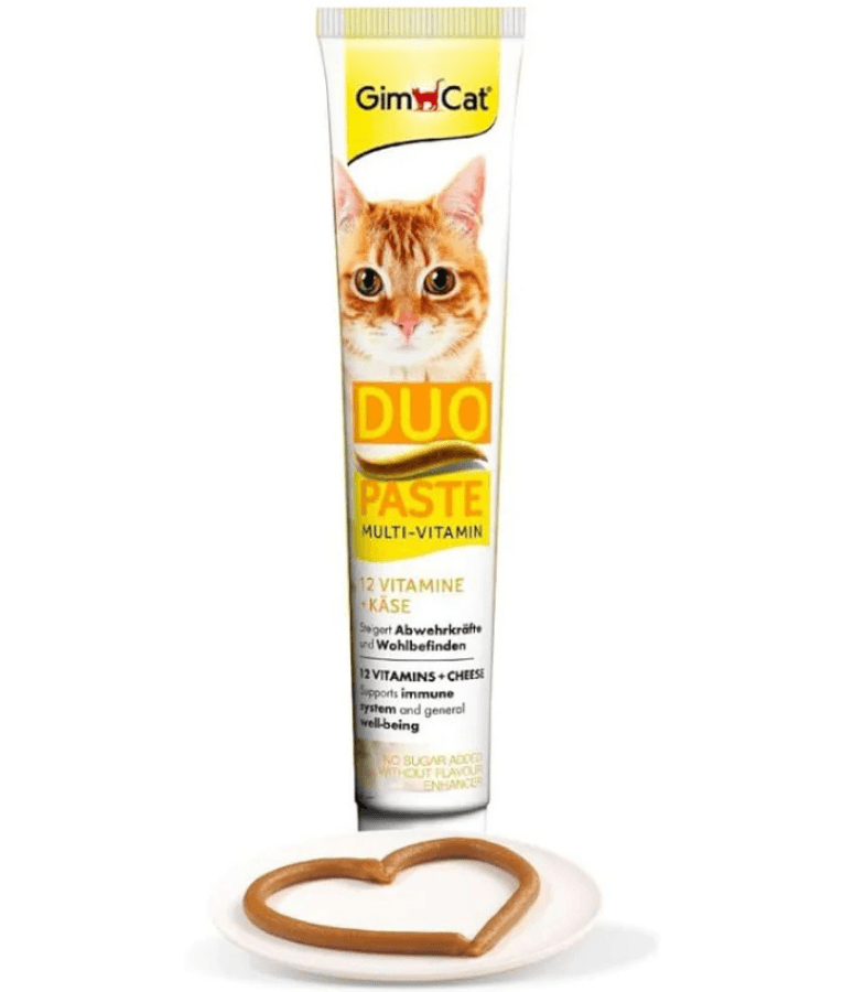 GimCat - Duo Paste Multi-Vitamin & Cheese, 12 Vitamins, Immune Support, All Life Stages - 50g