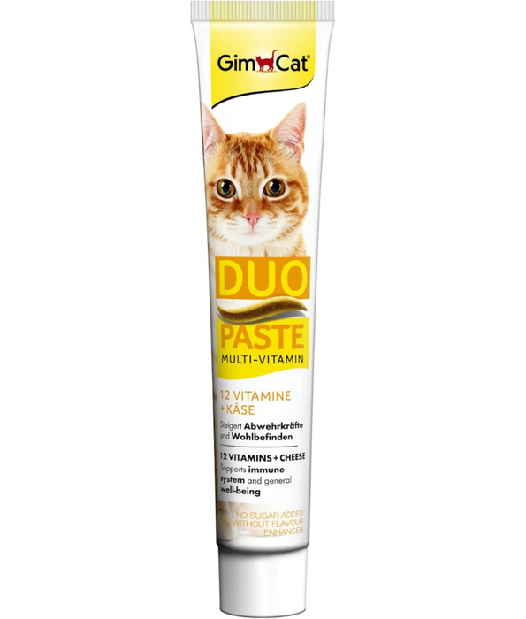 GimCat - Duo Paste Multi-Vitamin & Cheese, 12 Vitamins, Immune Support, All Life Stages - 50g