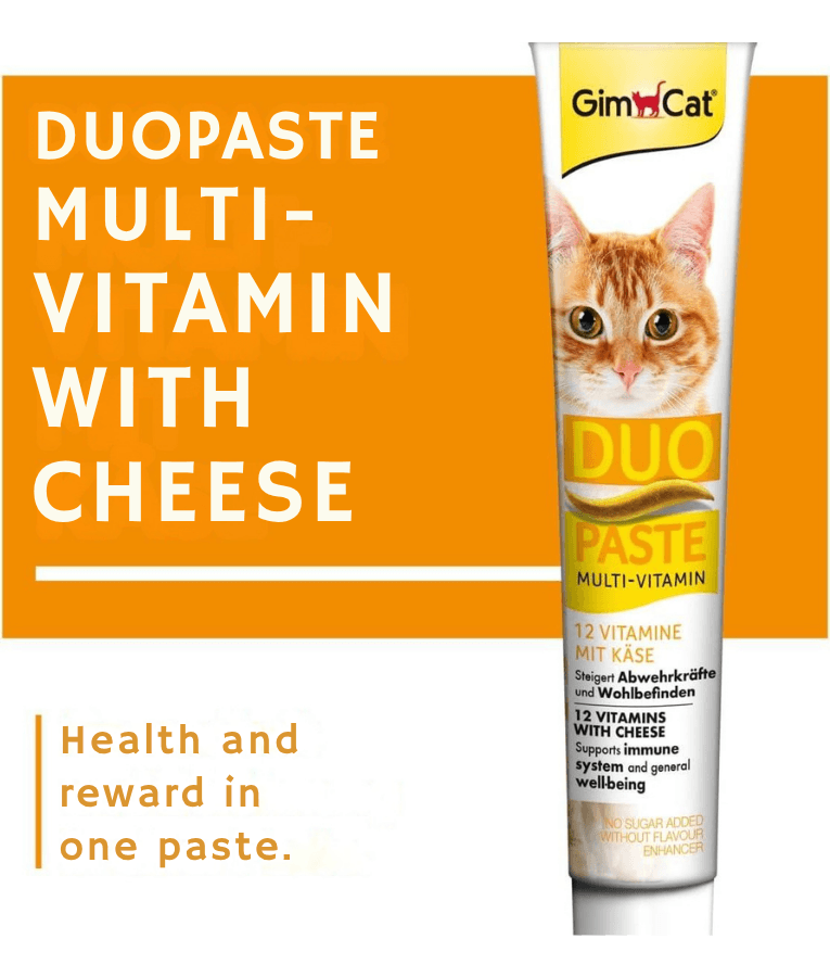 GimCat - Duo Paste Multi-Vitamin & Cheese, 12 Vitamins, Immune Support, All Life Stages - 50g