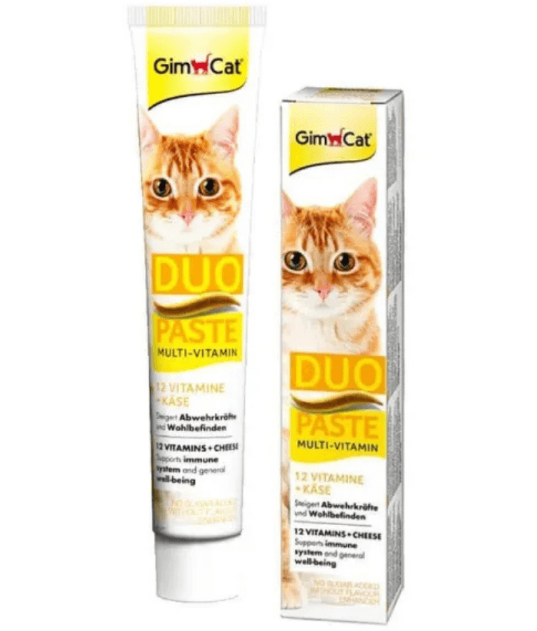 GimCat - Duo Paste Multi-Vitamin & Cheese, 12 Vitamins, Immune Support, All Life Stages - 50g