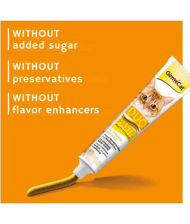GimCat - Duo Paste Multi-Vitamin & Cheese, 12 Vitamins, Immune Support, All Life Stages - 50g