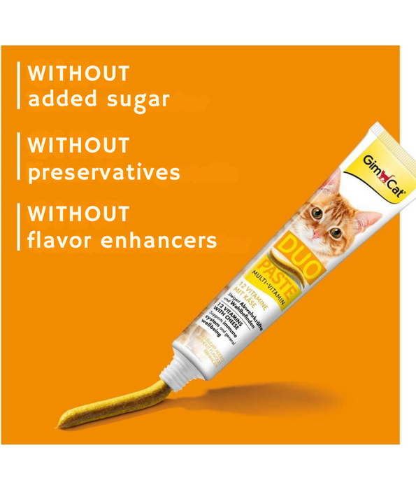 GimCat - Duo Paste Multi-Vitamin & Cheese, 12 Vitamins, Immune Support, All Life Stages - 50g