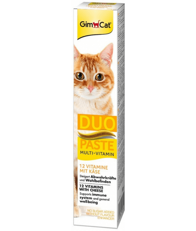 GimCat - Duo Paste Multi-Vitamin & Cheese, 12 Vitamins, Immune Support, All Life Stages - 50g