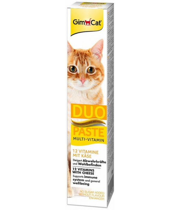 GimCat - Duo Paste Multi-Vitamin & Cheese, 12 Vitamins, Immune Support, All Life Stages - 50g