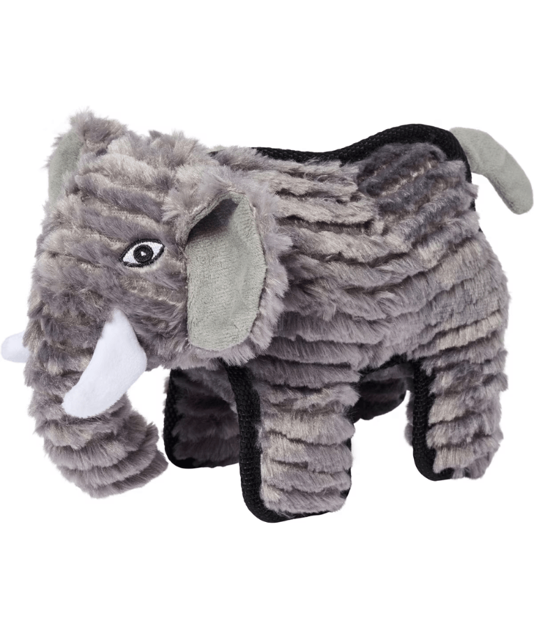 Spunky Pup - Tough Plush Elephant Toy, Triple Stitch Durable Squeaky