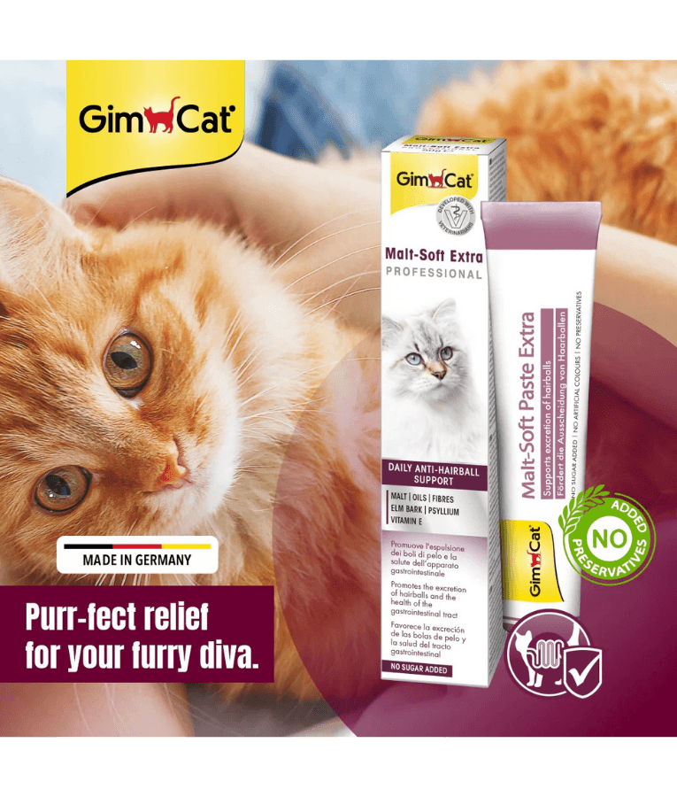 GimCat - Malt-Soft Extra Paste, Malt Extract, Beta-Glucan, Anti-Hairball Support, Digestive Health, All Life Stages - 20g - 50g - 100g