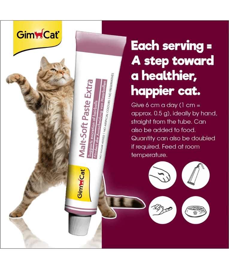 GimCat - Malt-Soft Extra Paste, Malt Extract, Beta-Glucan, Anti-Hairball Support, Digestive Health, All Life Stages - 20g - 50g - 100g