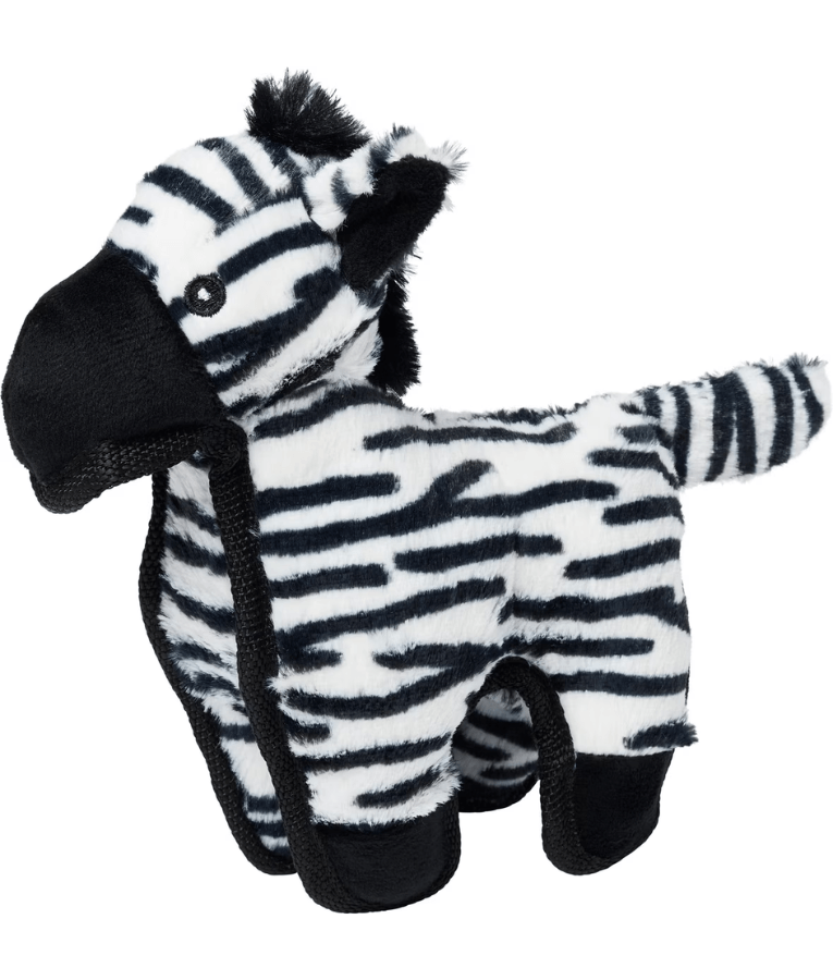 Spunky Pup - Tough Plush Zebra Toy, Triple Stitch Durable Squeaky