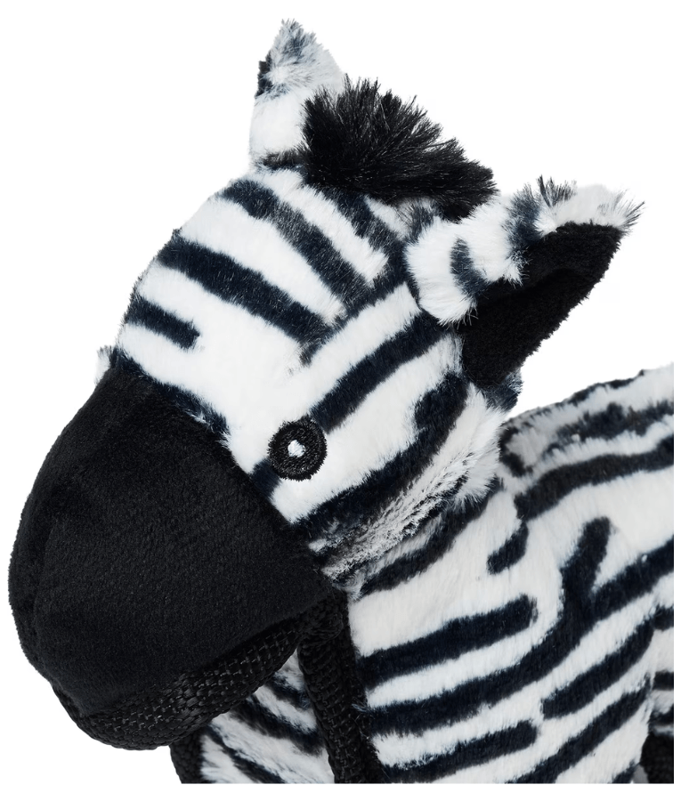 Spunky Pup - Tough Plush Zebra Toy, Triple Stitch Durable Squeaky