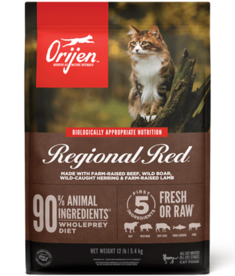 Orijen - Regional Red, Beef, Wild Boar & Lamb, High-Protein, Grain-Free, WholePrey, Adult & Senior Dry Cat Food - 340g - 1.8kg - 5.4kg