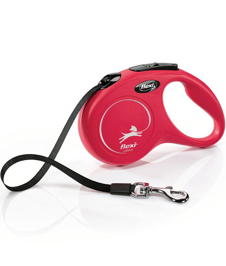 Flexi - Classic Tape Retractable Leash - 5m Tape - Small Dogs up to 15kg - Red