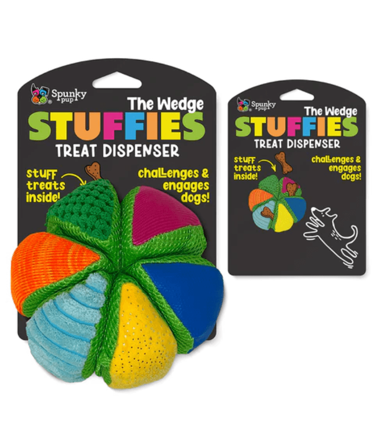 Spunky Pup - Wedge Stuffies Treat Dispensing Plush Toy, Fun Enrichment