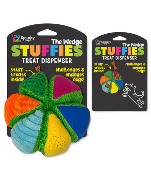 Spunky Pup - Wedge Stuffies Treat Dispensing Plush Toy, Fun Enrichment