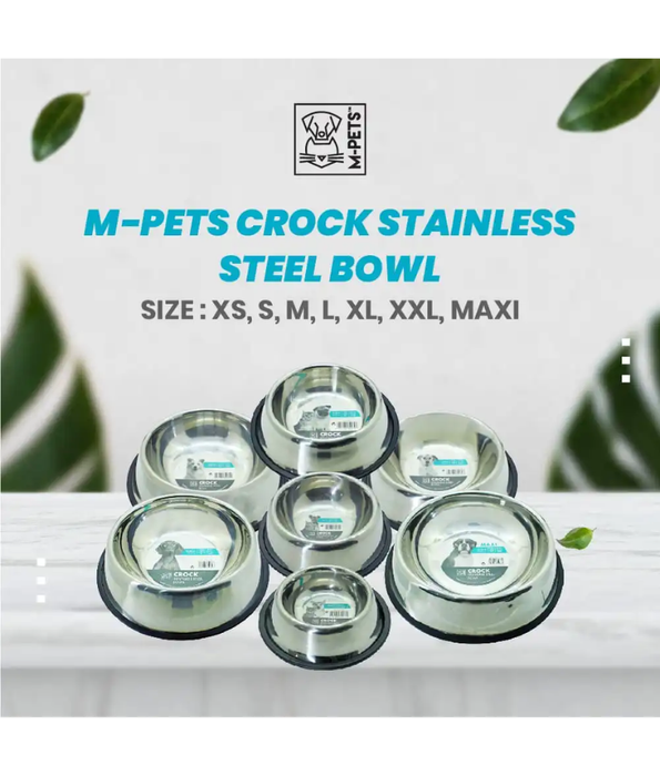 M-Pets Crock Stainless Steel Bowl