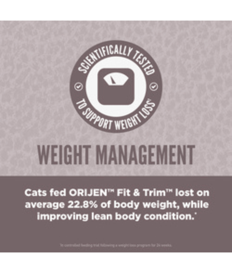 Orijen - Fit & Trim, Chicken, Turkey & Fish, High-Protein, Grain-Free, Weight Management, Adult Dry Cat Food - 340g - 1.8kg - 5.4kg
