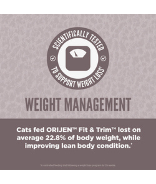 Orijen - Fit & Trim, Chicken, Turkey & Fish, High-Protein, Grain-Free, Weight Management, Adult Dry Cat Food - 340g - 1.8kg - 5.4kg