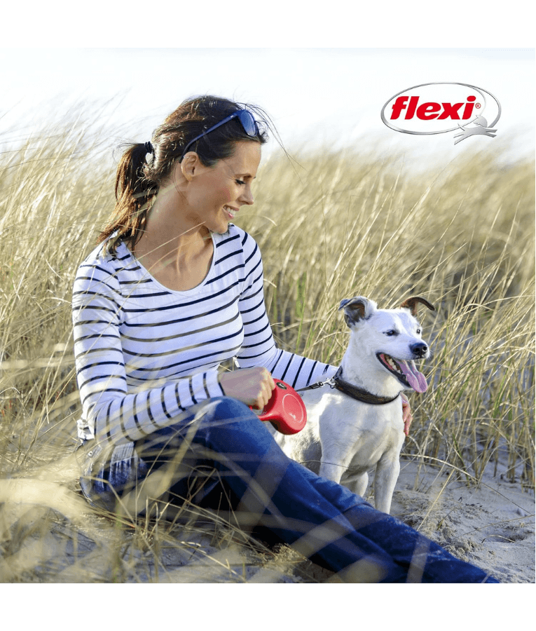 Flexi - Classic Tape Retractable Leash - 5m Tape - Small Dogs up to 15kg - Red
