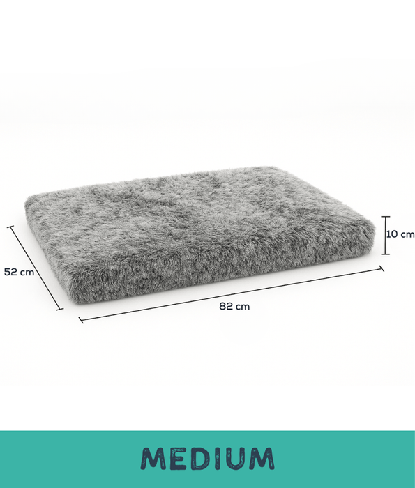 Tall Tails - Orthopedic Rectangular Dog Bed, Faux Fur Plush + Memory Foam, Anti-Slip, Washable - 115×80×10 cm