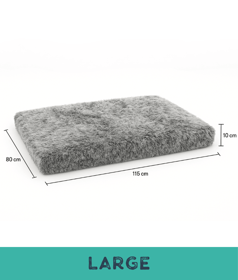 Tall Tails - Orthopedic Rectangular Dog Bed, Faux Fur Plush, Anti-Slip, Washable - Medium - Large