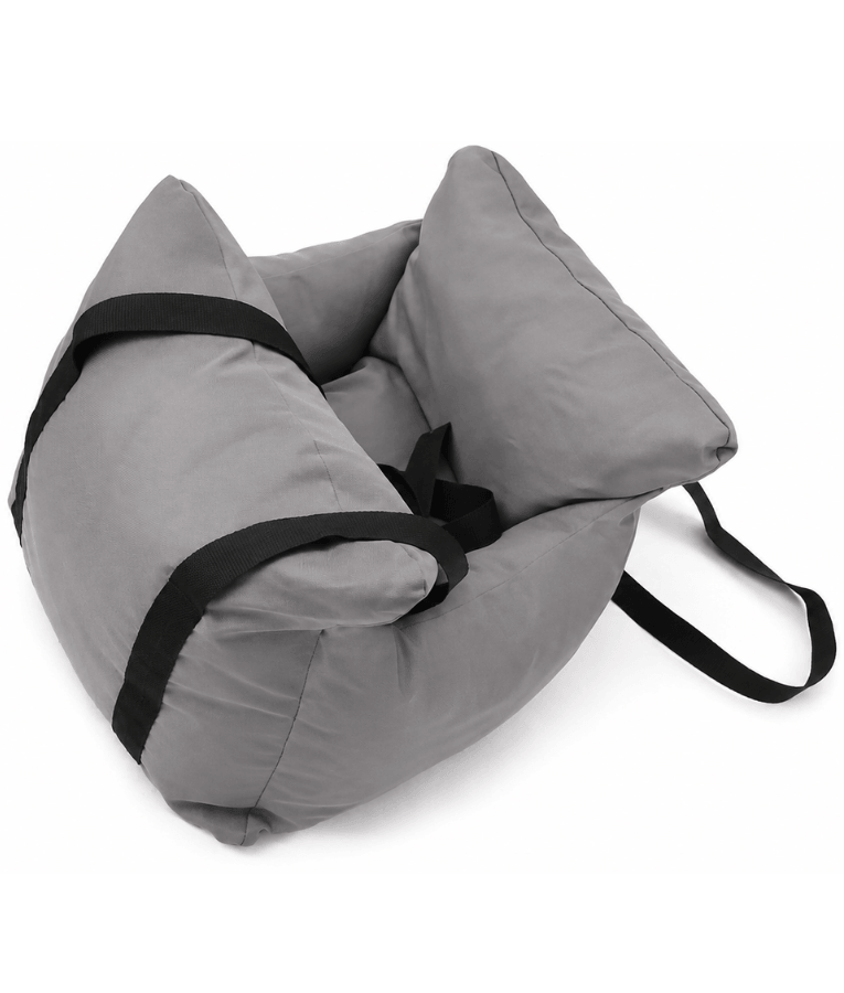 King Queen - Pet Car Seat Bed, Padded Travel Booster with Safety Straps, Cats & Small Dogs - 45 x 45 x 30 cm