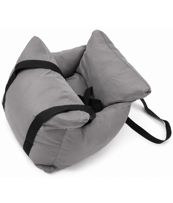King Queen - Pet Car Seat Bed, Padded Travel Booster with Safety Straps, Cats & Small Dogs - 45 x 45 x 30 cm