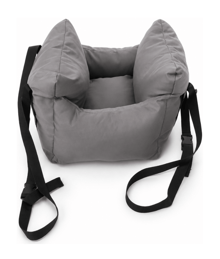 King Queen - Pet Car Seat Bed, Padded Travel Booster with Safety Straps, Cats & Small Dogs - 45 x 45 x 30 cm